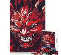 Demon Kabuki Mask 1000-piece Puzzle for Teenagers Recall Power Clear Color Family Activity Perfect Decor (50x75cm)