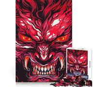 Demon Kabuki Samurai Adult Jigsaw Puzzles 1000 Pieces Logic Skill Accurate Edge Family Bond Nice Decor (38x52cm)