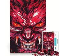 Demon Kabuki Samurai Jigsaw Puzzle 1000 Piece for Teenagers Cognitive Boost Smooth Connection Fun Play Art Piece (50x75cm)