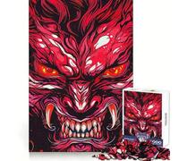 Demon Kabuki Samurai Jigsaw Puzzle 1000 Piece for Teenagers Cognitive Boost Smooth Connection Fun Play Art Piece (50x75cm)