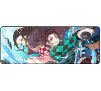 Demon Kamado Tanjiro, Kamado Nezuko, Kimetsu No Anime Large Extended Gaming Mouse Pad Mat, Stitched Edges, Ultra Thick 3 mm, Wide & Long Mousepad 31.5" x 11.8" x 0.12" (DSMP4)