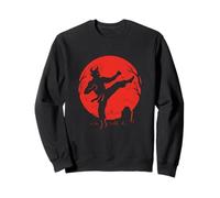 Demon Karate Kick Under Moon Sweatshirt