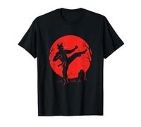Demon Karate Kick Under Moon T-Shirt