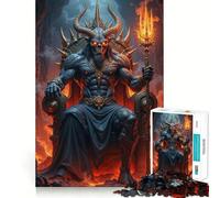 Demon King on Throne with Trident 1000 Piece Jigsaws for Teenagers Casual Game Creative Play Fun Activity Home Accent (38x52cm)