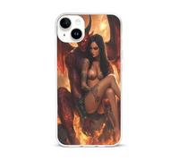 Demon & Lady Cell Phone Basic Cases Compatible with iPhone 15/15 Plus/15 Pro/15 Pro Max