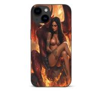 Demon & Lady Cell Phone Basic Cases Compatible with iPhone 15/15 Plus/15 Pro/15 Pro Max