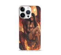 Demon & Lady Cell Phone Basic Cases Compatible with iPhone 15/15 Plus/15 Pro/15 Pro Max