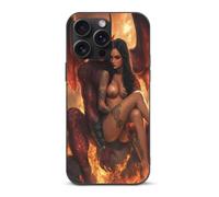 Demon & Lady Cell Phone Basic Cases Compatible with iPhone 15/15 Plus/15 Pro/15 Pro Max