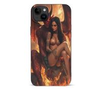 Demon & Lady Cell Phone Basic Cases Compatible with iPhone 15/15 Plus/15 Pro/15 Pro Max