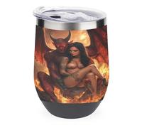 Demon & Lady Insulated Cups & Mugs 12oz Double-Wall Bottles Stainless Steel Coffee Mug with Lids Drinks Tumbler