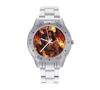 Demon & Lady Vintage Wrist Watches Men's Classic Business Watch Casual Stainless Steel Band for Boyfriend Father