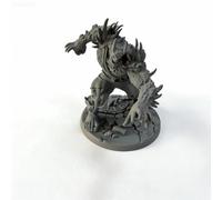 Demon Monster Miniature Figure, Resin, Spiked Beast with Cracked Stone Base, Tabletop Collectible Figurine