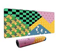 Demon Mouse Pad,Colorful Thick Waterproof Large Gaming Slayer Mousepad with Stitched Edge,Mouse Computer Desk Accessories,Non-Slip Base Mouse Keyboard Mat 800X400X4mm