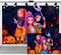 Demon Movie Hunters Photo Backdrop | 6x4ft Banner for Kids Cosplay Theme Party Decorations Halloween Event Fans Room Wall Decor Photography Booth Props