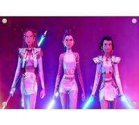 Demon Movie Hunters Photo Backdrop | Cyber Style Girls Background Decoration Banner for Cosplay Themed Parties Animated Film Events Fans Room Wall Decor(9x6ft)