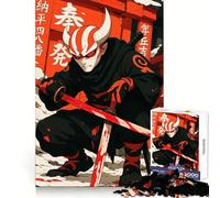 Demon Ninja with Red Katana 1000 Pieces Puzzles for Teenagers Serene Game Smooth Joint Pattern Build (50x75cm)