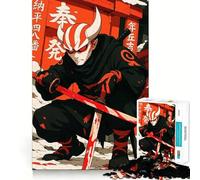 Demon Ninja with Red Katana 1000 Pieces Puzzles for Teenagers Serene Game Smooth Joint Pattern Build (50x75cm)