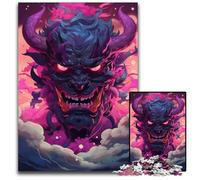 Demon Oni Mask 1000Piece Jigsaw Puzzle Wooden Jigsaw Puzzles for Adults Challenging Brain Teaser for Teenagers Family Game Night Fun 1000 PCS(75x50cm)