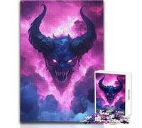 Demon Oni Mask in The Clouds 1000 Piece Jigsaw Puzzles for Teenagers Educational Mental Focus Game Heartwarming Special Present Idea Size 50x75cm
