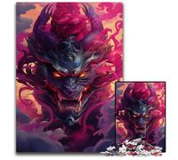 Demon Oni Mask Jigsaw Puzzles 1000 Pieces for Adults Paper Jigsaw Puzzles Perfect for Family Fun Party Games Birthday Party Favors 1000 PCS(38x26cm)