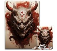 Demon Oni Mask Puzzles 1000 Pieces for Adults Paper Jigsaw Puzzles for Travel Lovers Couples Challenging Toy 1000 PCS(38x26cm)