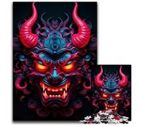Demon Oni Mask Puzzles for 1000 Piece Paper Puzzles for Teenager Families Perfect DIY Decor BrainTeasing Challenge 1000 PCS(38x26cm)