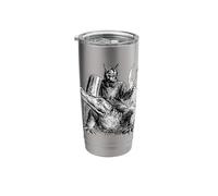 Demon Or Spirit Mounted On A Crocodile Cut Out Stainless Steel Insulated Tumbler