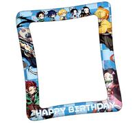 Demon Photo Booth Frame, Demon Party Decorations, Photo Booth Props, Blue 70 * 58cm, Anime Inflatable Selfie Frame, Driflo for Boys and Girls 'Birthday Party Decorations Supplies