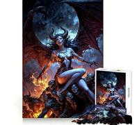 Demon Queen Lilith on A Throne of Skulls Jigsaw Puzzles 1000 Pieces Recall Boost Clean Connection Real Challenge Xmas Gift (38x26cm)
