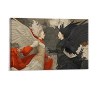 Demon Queen Morrigan And Pale Crow Poster Artwork Twin Goddesses Canvas Prints Picture Modern Wall Art Picture Wall Hanging for Living Room Bedroom Home Decorations 16x24inch(40x60cm)