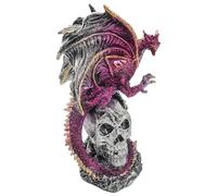 Demon Skull Statue Purple Dragon Skeleton Sculpture Statue Resin Table Decoration Gothic Sculpture Purple Series Resin Crafts Behind-the-scenes Creative Decorations Suitable for Home Office Desktop