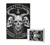 Demon Skulls 666 Gothic Mystical Magic Satan Hell Black Personalised 1000 Piece Wooden Jigsaw Puzzle For Adults, Custom Portrait Picture