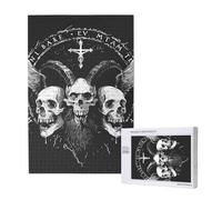 Demon Skulls Magic Satan 666 Mystical Hell Gothic Black Personalised 1000 Piece Wooden Jigsaw Puzzle For Adults, Custom Portrait Picture