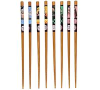 Demon Slayer 4 Pairs Collectible Anime Bamboo Chopsticks 8.85 Inches Long Gift Set