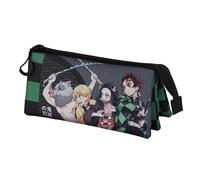 Demon Slayer Akushon-Triple Pencil Case, Multicolour, 23 x 11 cm