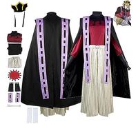 Demon Slayer Anime Douma Cosplay Costume, Kimetsu No Yaiba Hat Headdress Cloak Kimono Cardigan Full Set Halloween Comic Game Party Uniform for Men and Women,Black,M