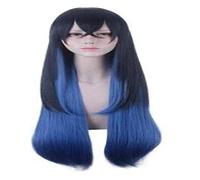 Demon Slayer Hashibira Inosuke Anime Wig Cosplay Long Hair Comic- Con Halloween Party Carnival Men and Women Anime Fans Gift (Black and Blue) Cosplay Anime Wig Coser