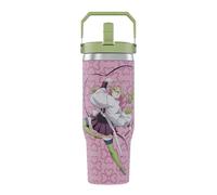 Demon Slayer Kimetsu No Yaiba Mitsuri Love Hashira Thermos Cup with Lid, 850 g Vacuum Insulated Water Cup, Anime Water Bottle, Reusable Stainless Steel Insulated Cup for Water, Iced Tea or