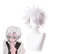 Demon Slayer:Kimetsu No Yaiba Shinazugawa Sanemi Cosplay Wigs Sliver Short High-temperature Fiber Hair Costume Wig+ Wig Cap-Shinazugawa sanemi