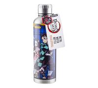 Demon Slayer Metal Water Bottle - Officially Licensed Premium Stainless Steel Drinks Bottle, Leakproof Lid, Gift for Anime Fans, 500ml (16 fl oz) | Paladone