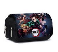 Demon Slayer Pencil Case Cartoon Student Stationery Bag Large-Capacity School Bag for Boys Girls , Style 1 (Black-2, 800) (LT-SD-724)