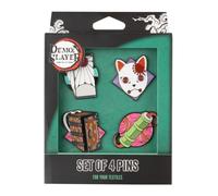 Grupo Erik Set Of 4 Pins - Demon Slayer Merch | Enamel Pins, Cute Pin Badges | Demon Slayer Gifts Under 15 Pounds, Funny Gifts For Friends