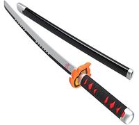 Demon Slayer Sword About 41 inches Bamboo Blade for Cosplay Purpose Exquisite Wood Sword Collectibles and Weapon Prop Various Styles Available, Kamado Tanjirou C