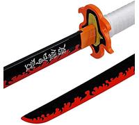 Demon Slayer Sword About 41 inches Bamboo Blade for Cosplay Purpose Exquisite Wood Sword Collectibles and Weapon Prop Various Styles Available, Rengoku Kyoujurou
