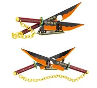 Demon Slayer Sword Building Set, 208cm in Double Blade Tengen Uzui Sword Building Block with Stand, Handmade Cosplay Anime Sword Toy Building Set for Collecting and Gifting, 1478 PCS