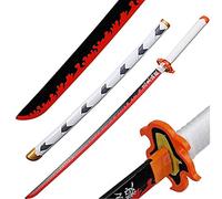 Demon Slayer Sword Rengoku Katana Prop Samurai Sword Toy for Boys, Toy Sword Wooden Swords for Kids, Cosplay Katanas Weapon Decorative(104 Cm)