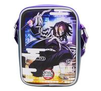 Demon Slayer Vegan Leather Crossbody Bag with Adjustable Strap, Obanai Iguro Serpent Pose and Logo Multi Color