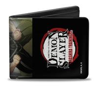 Demon Slayer Wallet, Bifold, Demon Slayer Hashira Group Pose and Title Logo, Vegan Leather
