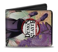 Demon Slayer Wallet, Bifold, Demon Slayer Shinobu Kocho Butterfly Pose and Title Logo, Vegan Leather