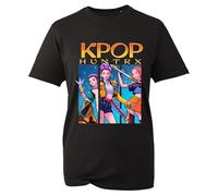 Demon T-Shirt Huntrix Merch Tshirt Mira Rumi Zoey Tiger Animation Derpy Heroes Kpop Hunter Tee Unisex Kids Adults Tops (Black, 7 Years)